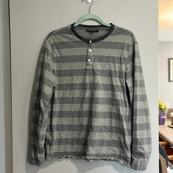 Michael Kors Mens striped Henley - Picture 1 of 3